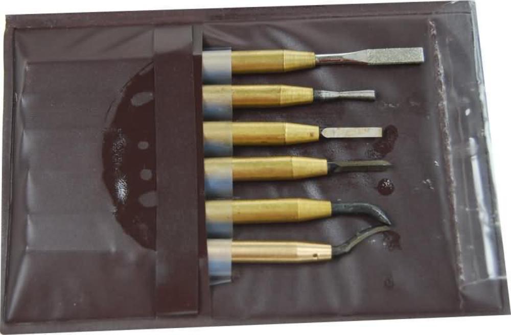 SET OF 6 MINIATURE DEBURRING & SCRAPING TOOLS (Ref: SCT176) From Chronos