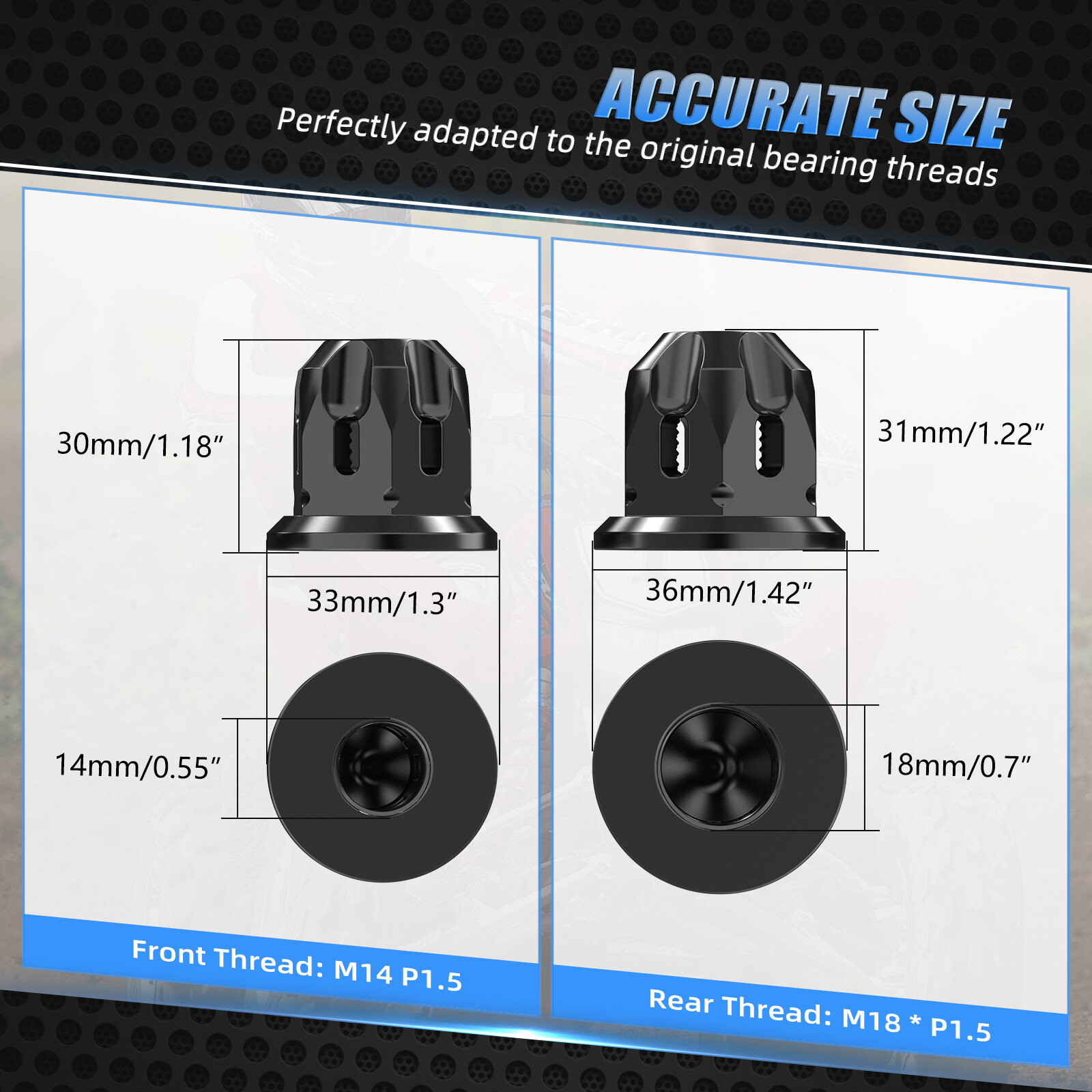 NICECNC Front + Rear Wheel Axle Nuts For Honda TRX400X 09-14 TRX250X 2009-2023