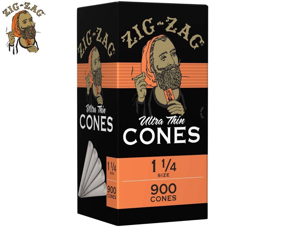 ZIG-ZAG Pre Rolled Cones Ultra Thin 1 1/4 Size (900 Cones) Rolling Papers