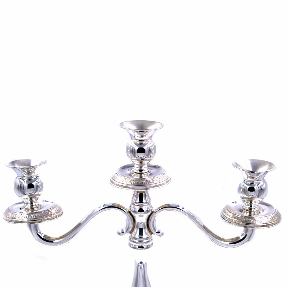 Italian Solid Silver Three Armed Candelabra Empire Style