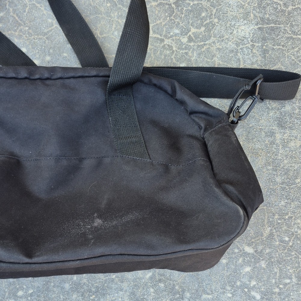 adidas Black Polyester Gym Bag Zip Closure Adjustable Strap 2 Pockets