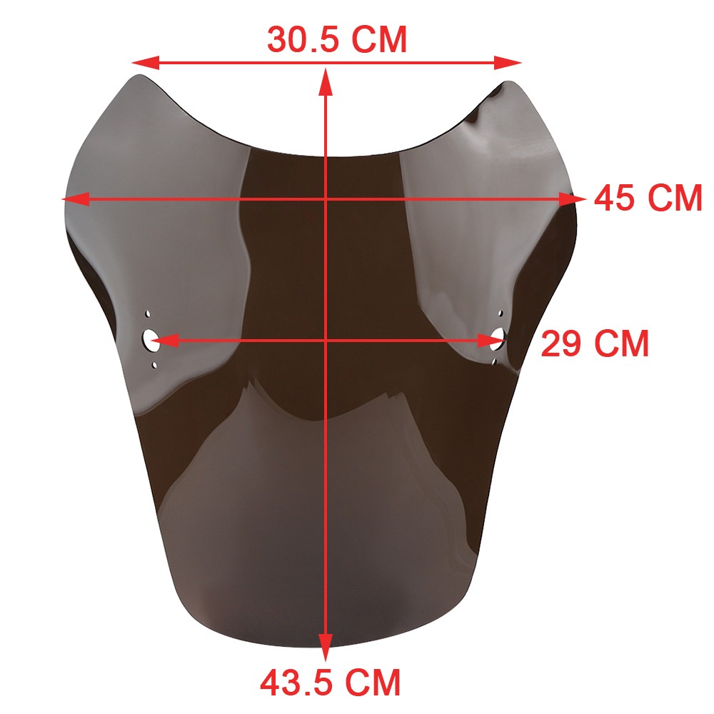 19"x17" Motorcycle Windshield Universal Large Windscreen For 7/8'' 1'' Handlebar