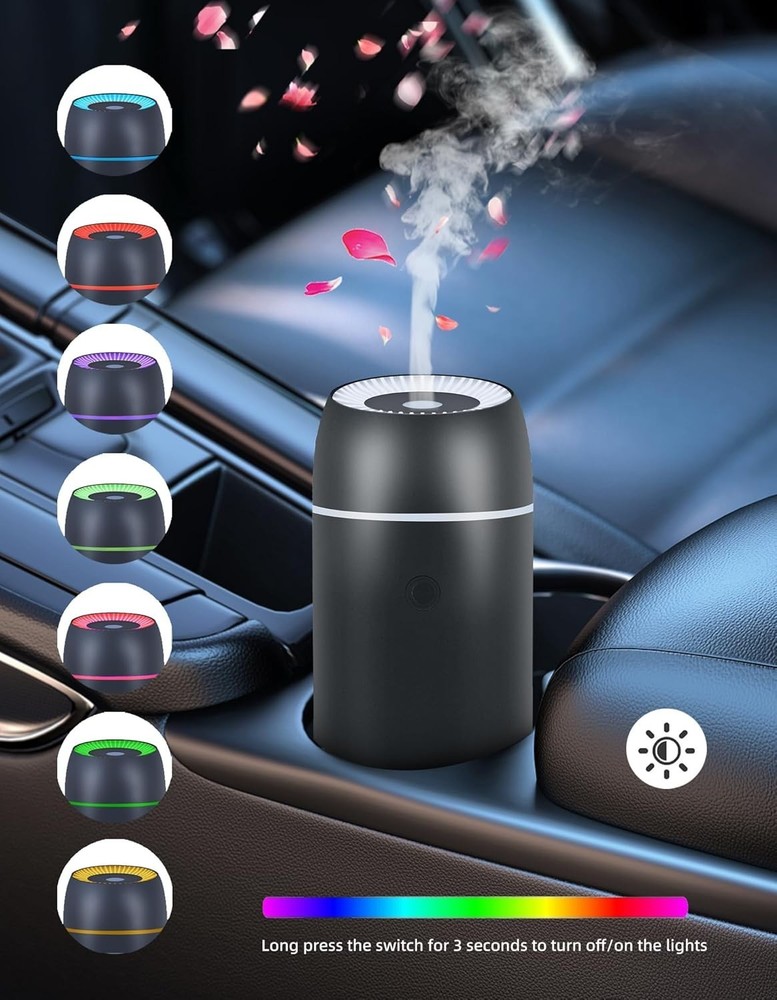 Car Diffuser for Essential Oils Portable Mini Ultrasonic Mist Humidifier 100ml