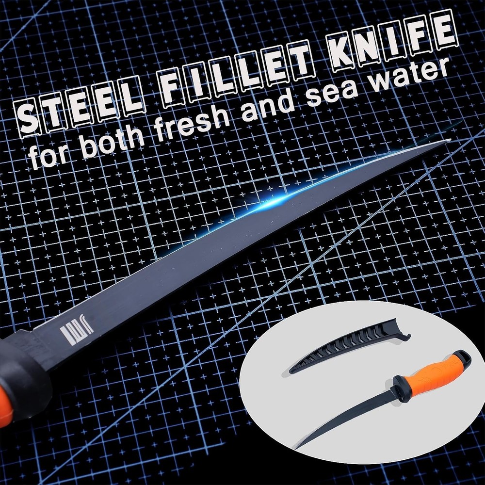 Complete Fishing Essentials: Razor-Sharp Knife, Pliers, and Tool Retractor Set