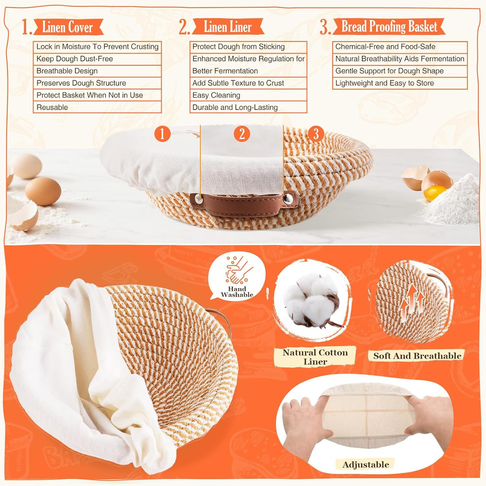 Sourdough Starter Kit with Proofing Basket and Baking Tools - Ideal Gift Set