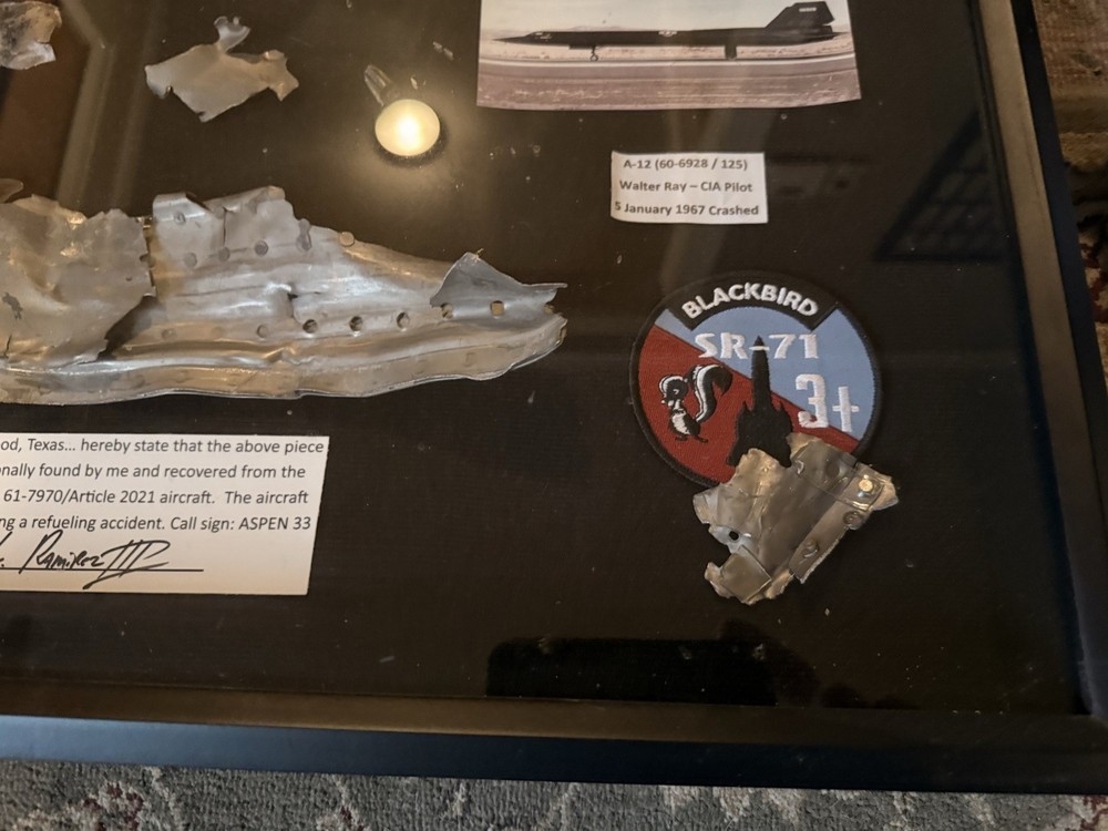SR-71 Blackbird Wreckage Titanium Shadowbox
