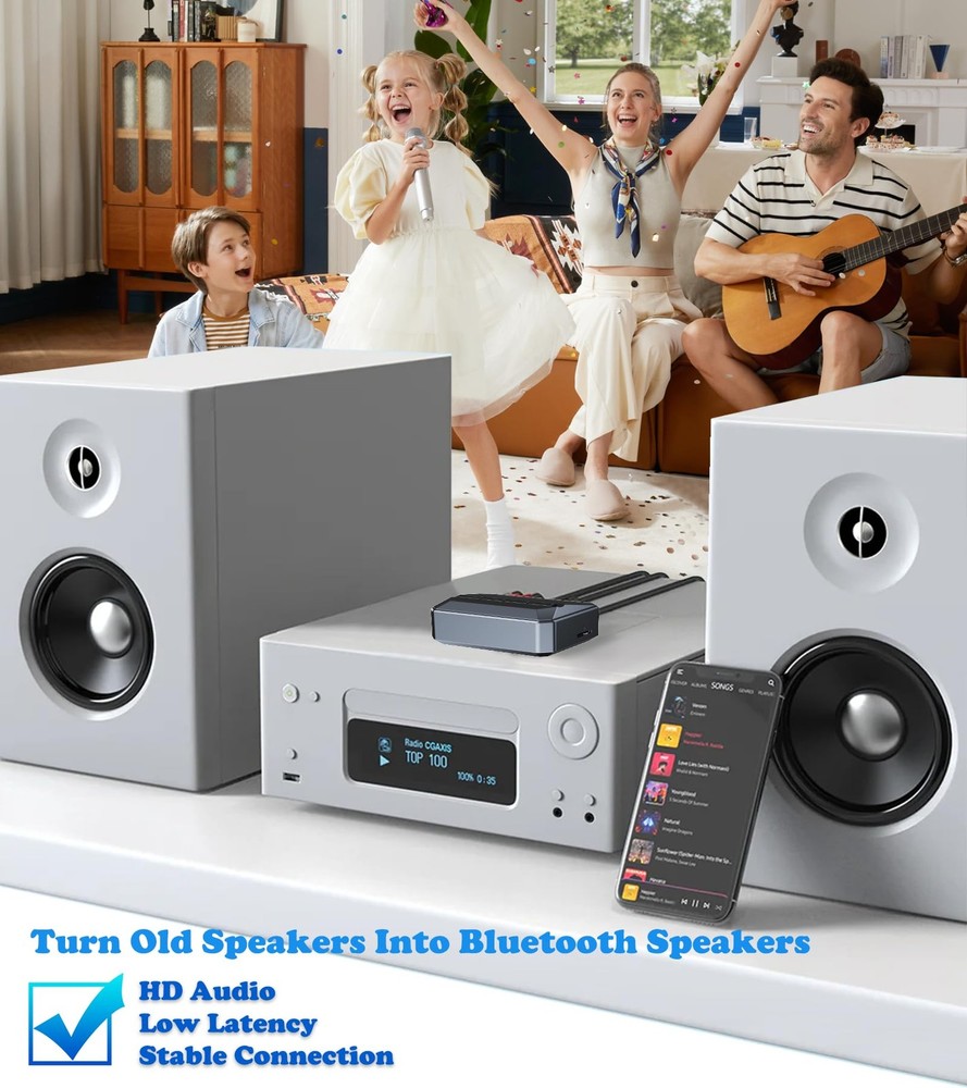 Bluetooth Receiver for Home Stereo, Bluetooth to RCA Adapter with NFC-Enabled...