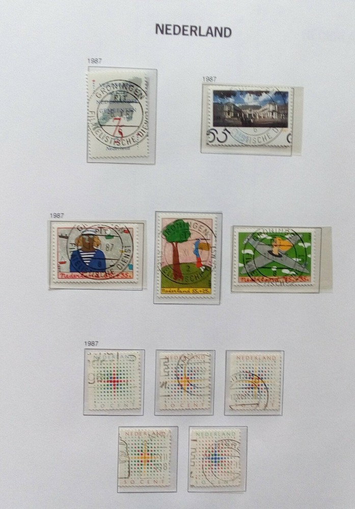 Netherlands 1987 year , used stamps