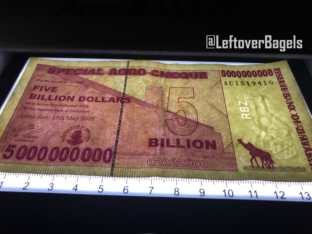 $25 & $5 Billion Special Agro Cheque Zimbabwe Banknote Bundle Bond Check Argo