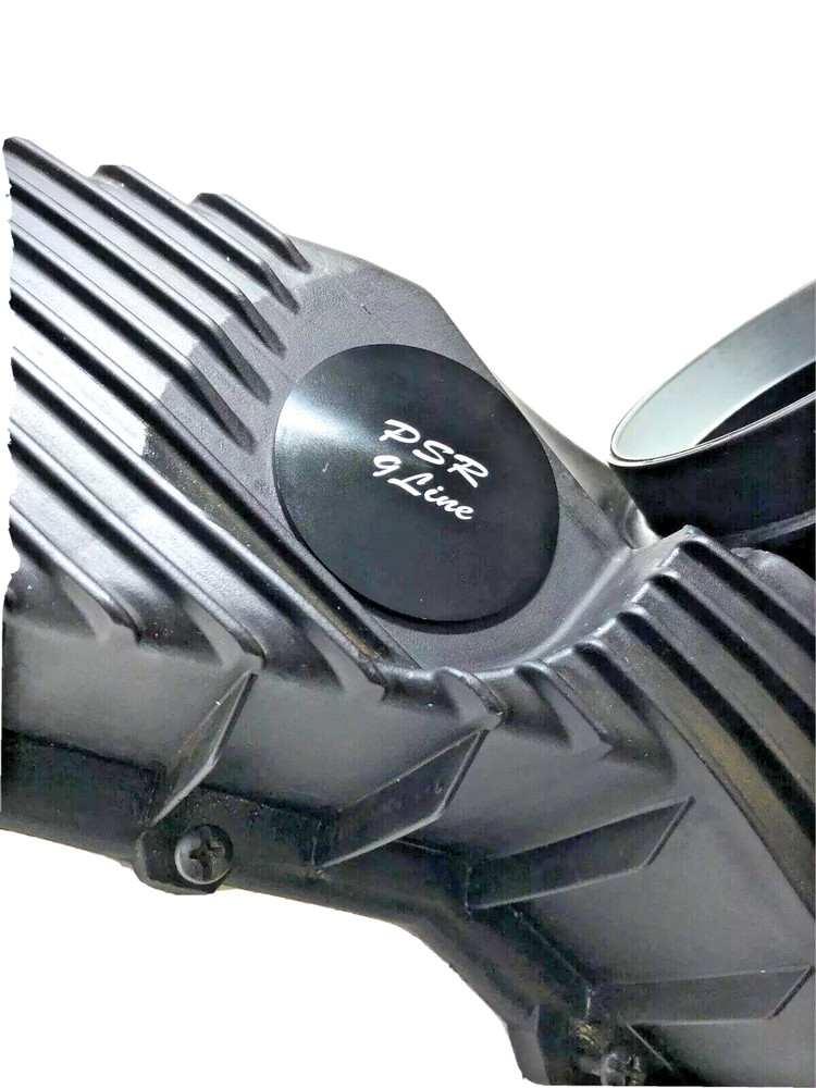 Porsche 996 Resonator Delete Air Box Modification with Blue Induction Pipe Plug.