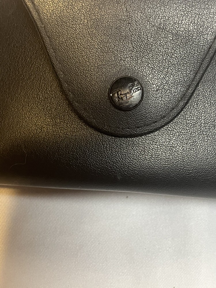 Ray Ban Sunglass Case Vintage Smooth Black Leather