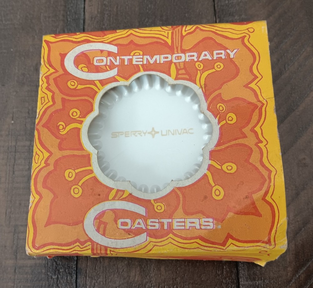 NEW Rare Sperry UNIVAC Pioneering Historic Computer Mainframe Computing Coasters