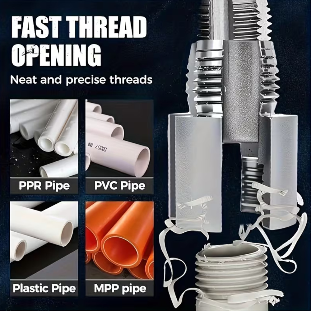 2Pcs 1/2'' 3/4'' Water Pipe Threading Tool Integrated Internal & External Pipe