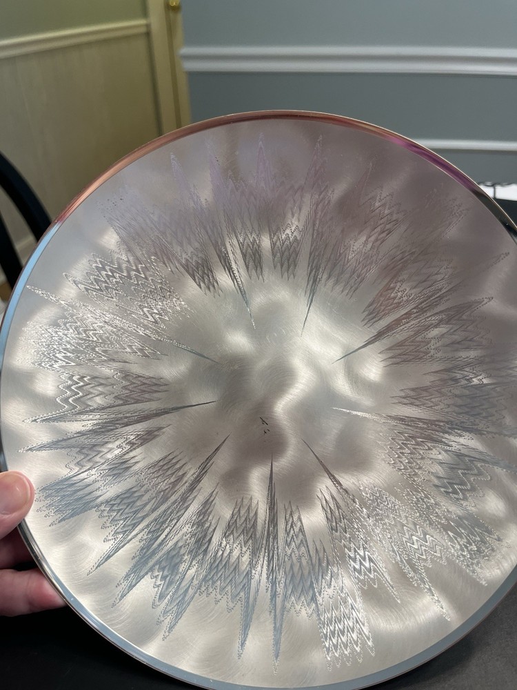 EP Brass Germany Ikora Large 9.5” Metal Silver Bowl Art Deco MCM STUNNING