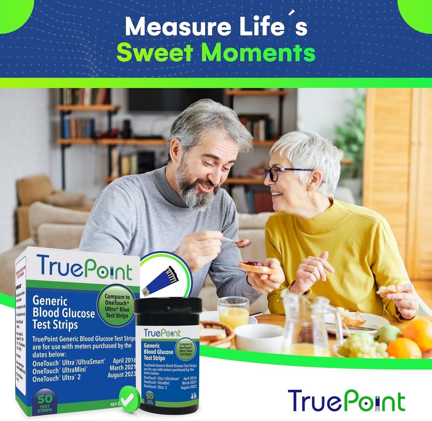TRUE POINT - UNISTRIP 1 Blood Glucose Strips 300 Qty. Generic for ONE-TOUCH