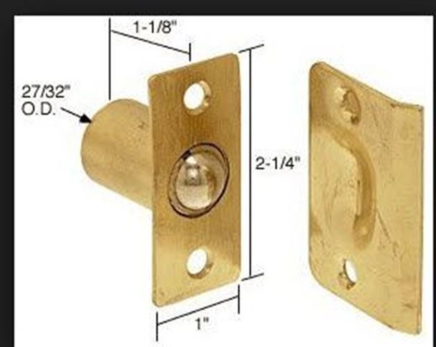 Adjustable 5/8" Ball Catch & Strike & Screws - Brass HH-48-3024