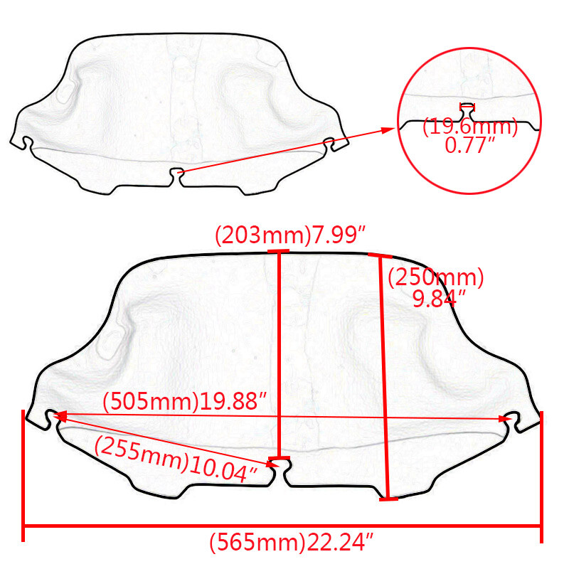 6''& 8'' Motorcycle Black/Smoke /Clear Windshield Windscreen For Harley Touring