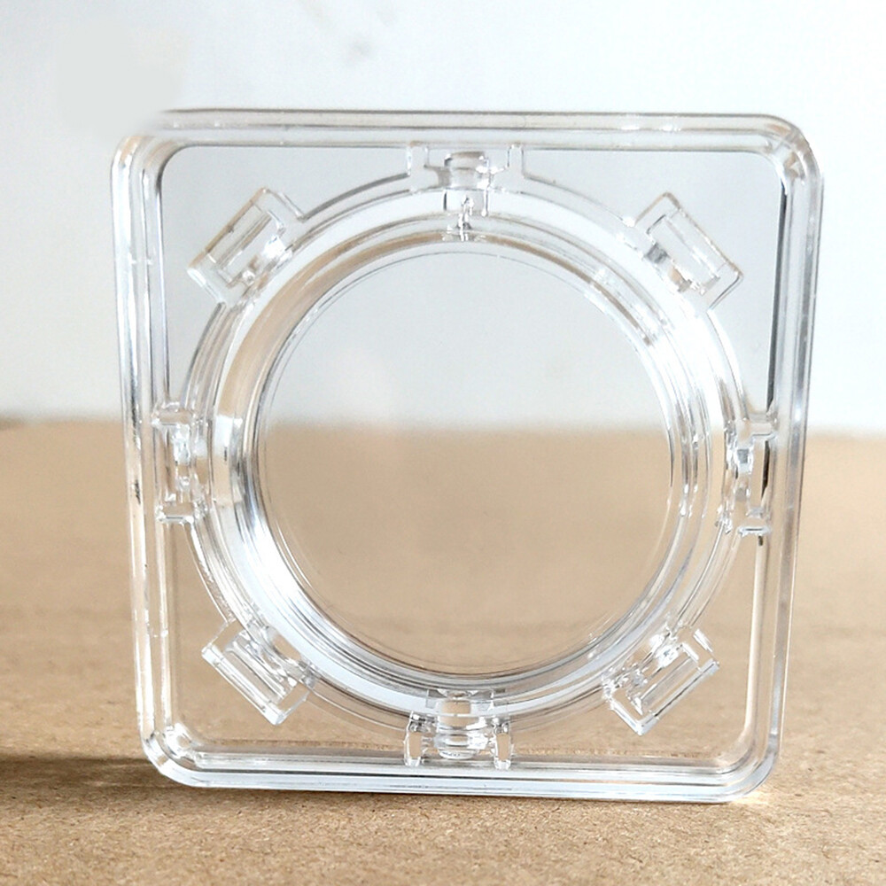 Acrylic Small Coin Display Frame Commemorative Holder Case Box with Base Stand