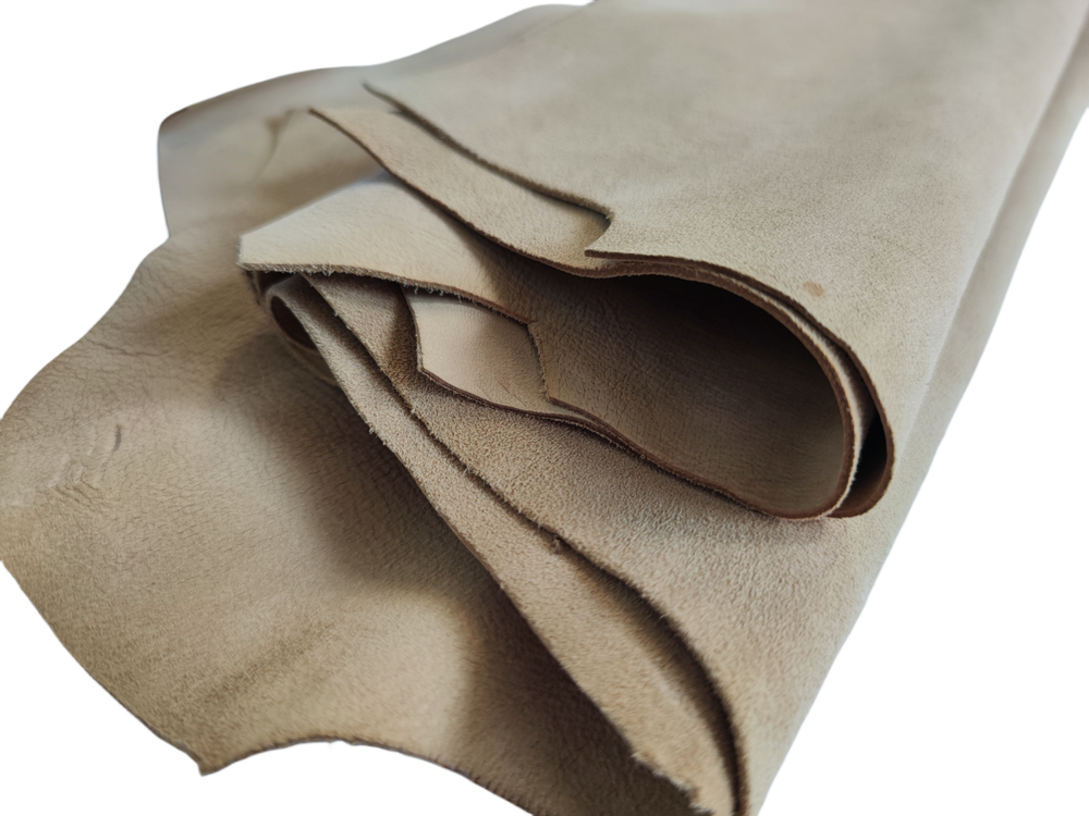 soft khaki suede goatskin leather lining hide
