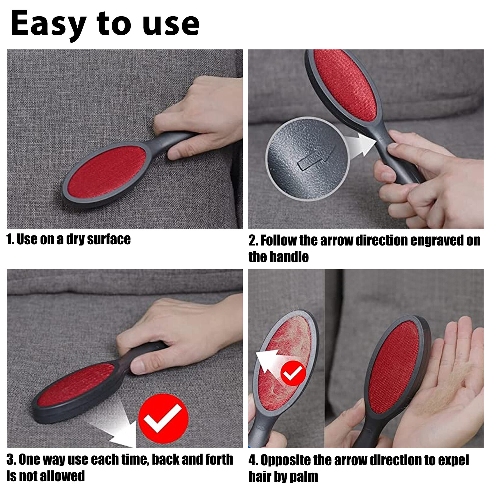 3pcs Magic Lint Remover Brush Clothes Fuzz Fabric Pet Hair Cleaning Double Sided