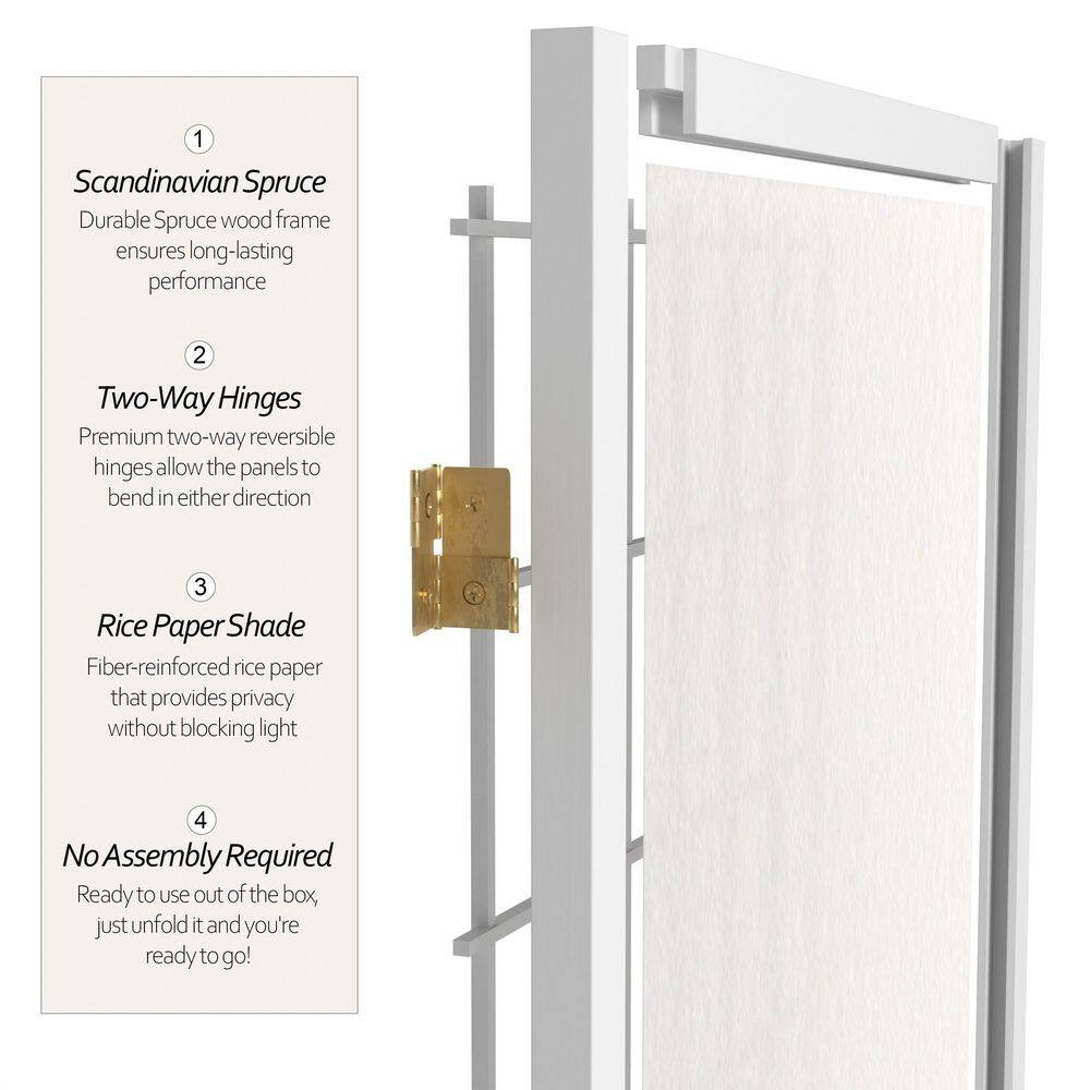5 Ft. White 3-Panel Room Divider