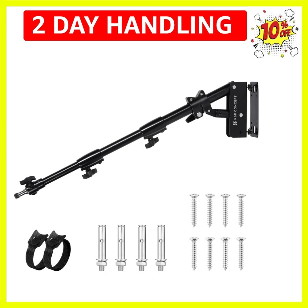 Wall Mount Boom Arm 39.4"- Rotating Triangle Stand for Ring Light, Softbox, R...