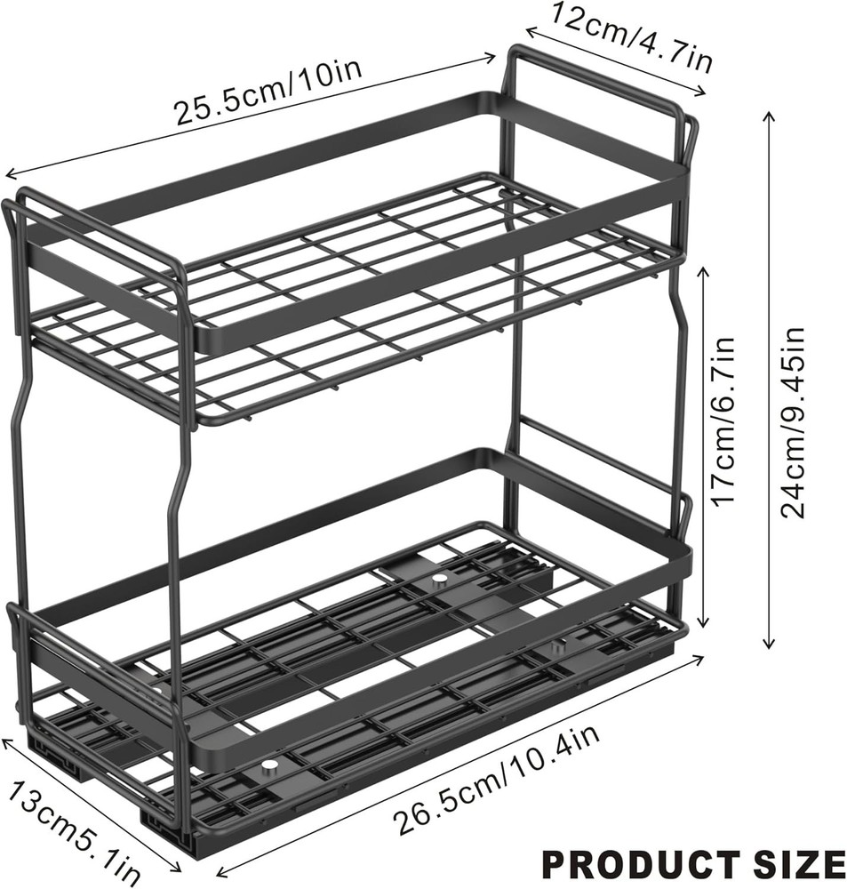 Pull Out Spice Rack Organizer Inside Kitchen Cabinets Heavy Duty Slide Out