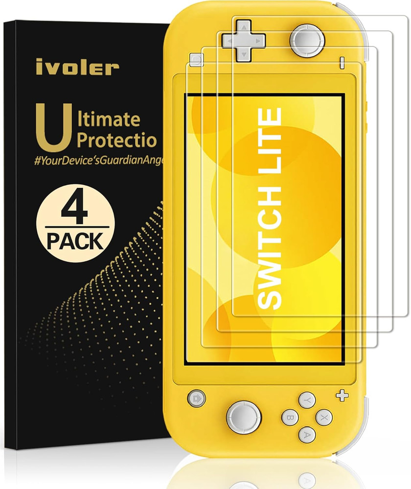 Ivoler [4 Pack Screen Protector Tempered Glass for Nintendo Switch Lite, Transpa