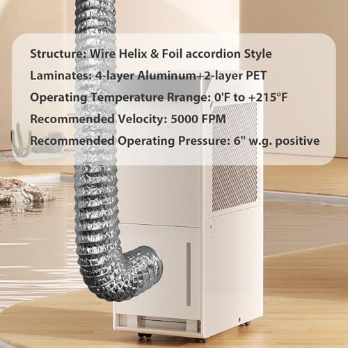 Flexible Dryer Vent Hose, 4 Inch 3Ft Extra Thick 6-Layer Heavy 4inch*3FT