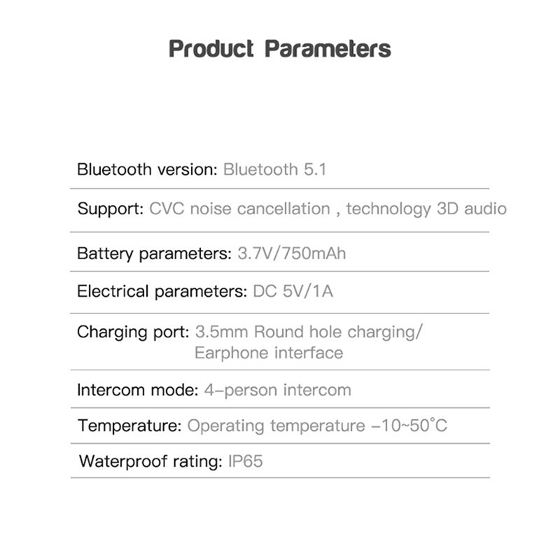 Motorcycle Helmet 5.1 Bluetooth Intercom Headset Moto Intercomunicador FM V4