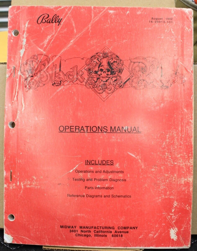Black Rose Pinball Manual - Bally