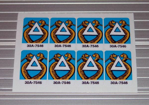 Williams Time Warp Pinball Machine Drop Target Decal Set