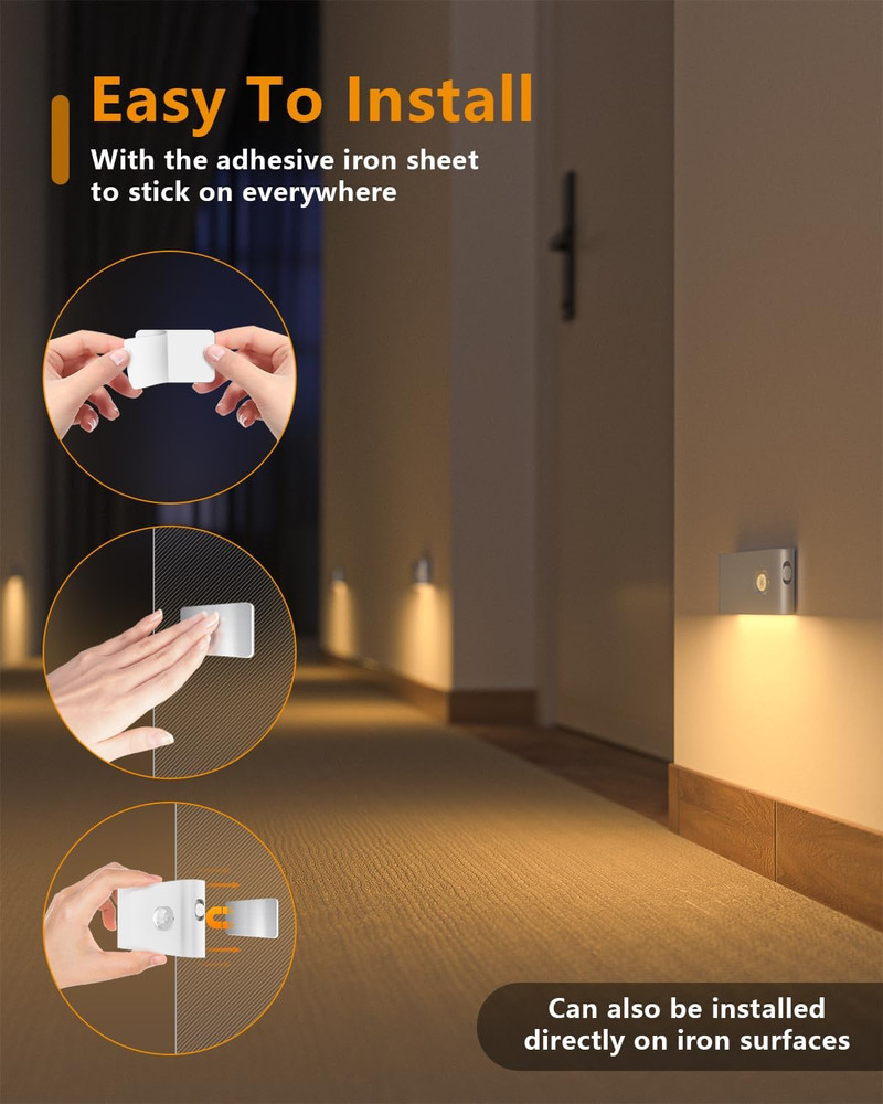 Motion Sensor Night Light, Rechargeable Night Lights Battery Powered, Portable S