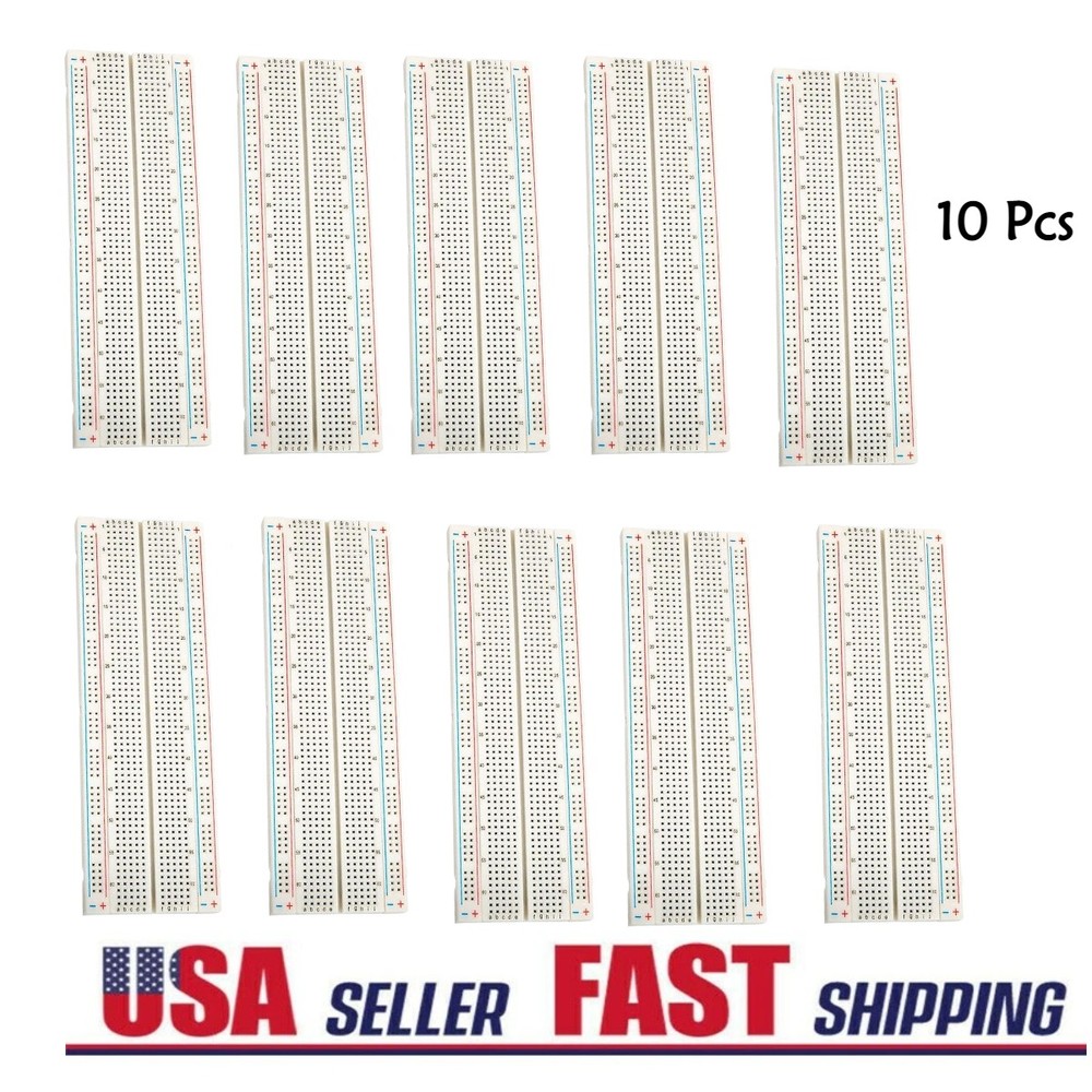 10x Solderless Breadboard Protoboard 830 Tie Point MB-102 Test Circuit PCB Kits