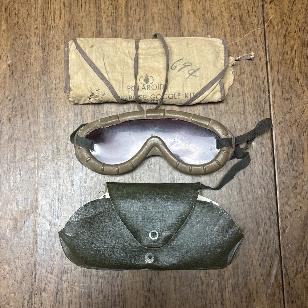 US WW2 Polaroid No. 1021 Goggles With Vinyl Case