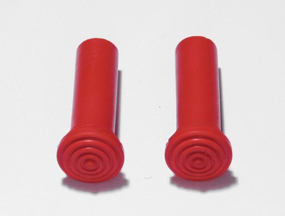 Pair Of 2 Pull Up Push Down Door Lock Rod Knobs Red