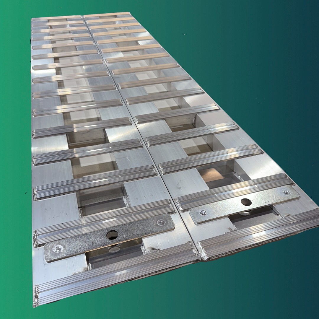 Pair of 87.5''X15'' 10000 LBS Aluminum Trailer Ramps Hook End
