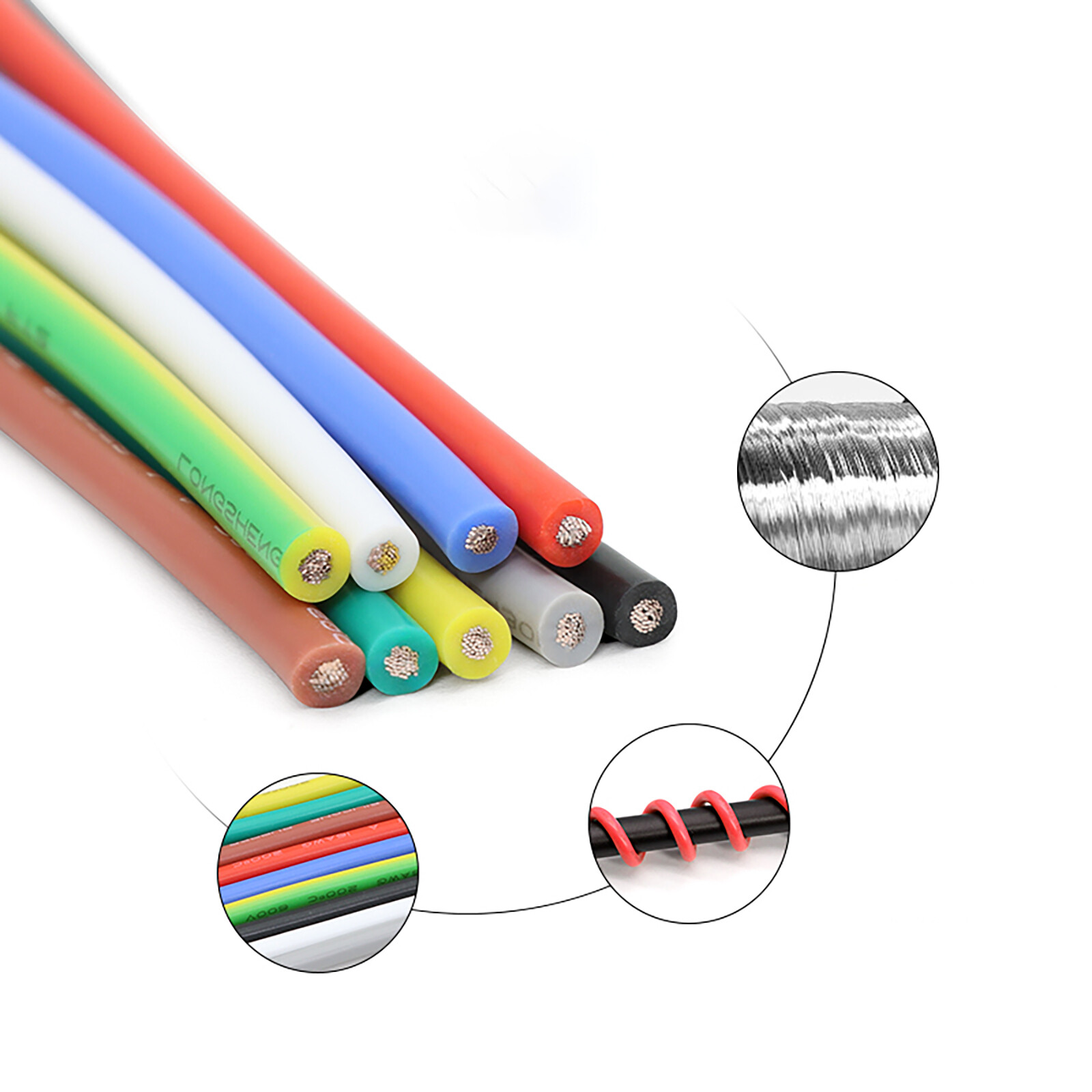 Silicone cable high voltage high temperature wire 14/16/18/20/22 AWG 6000V 200℃
