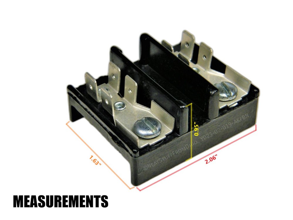 ELECTRON 2-POSITION TERMINAL STRIP, SCREWS & 8 QUICK-CONNECT TABS 👉GREAT ITEM👈