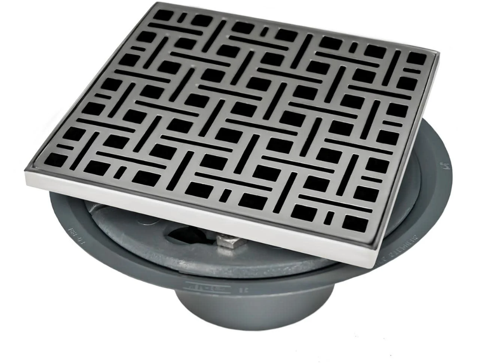 Infinity Drain VD 5-2P SS 5” x 5” Shower Drain Complete Kit - Satin Stainless