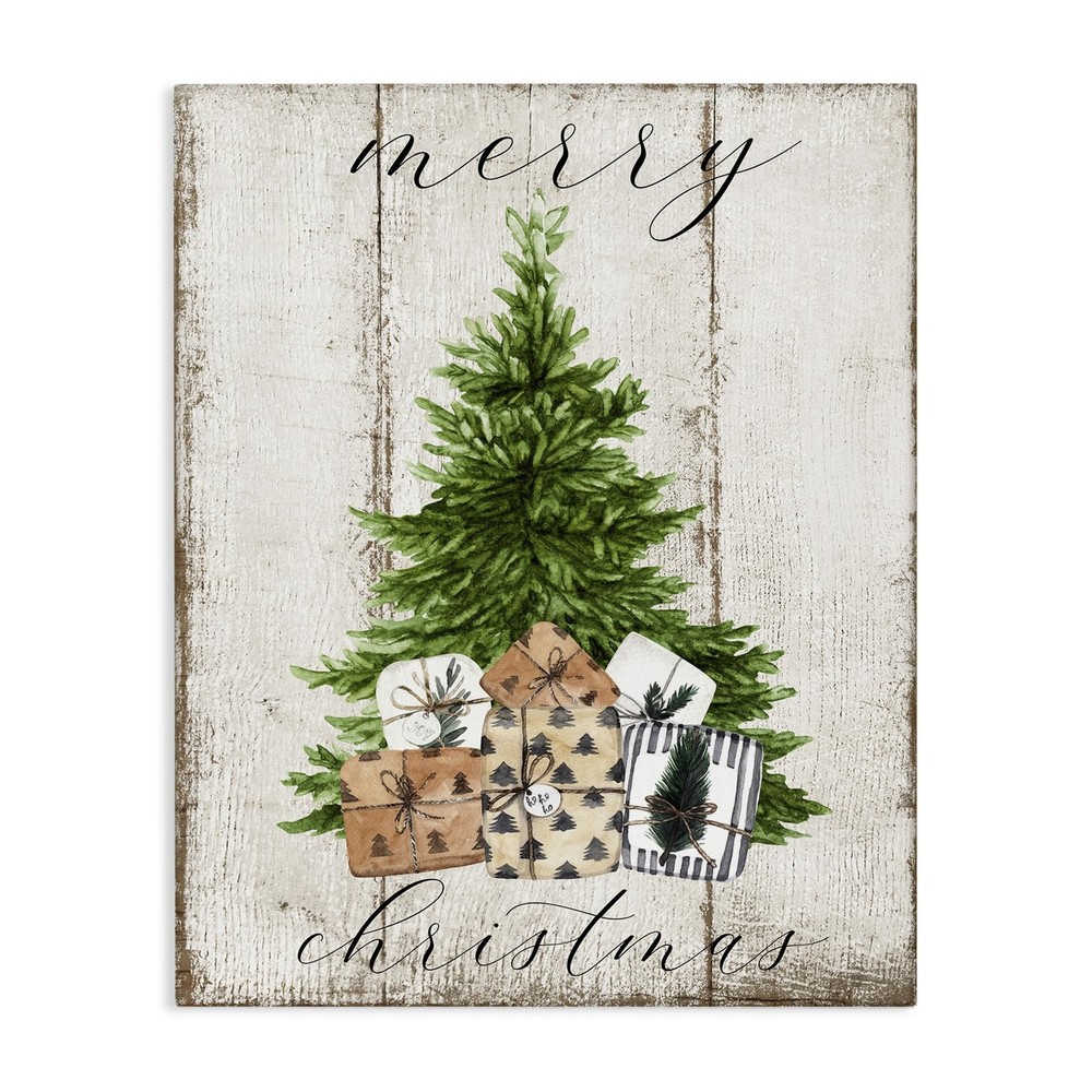 Stupell Industries Rustic Distressed Christmas Tree, Designed By Deborah Brow...