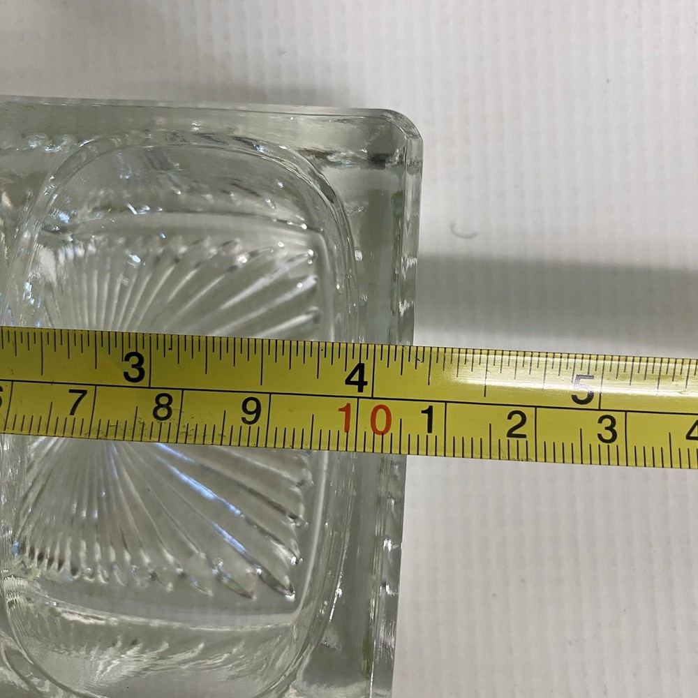 Heavy Pressed Glass Double Open Salt Cellar Starburst Pattern Vintage
