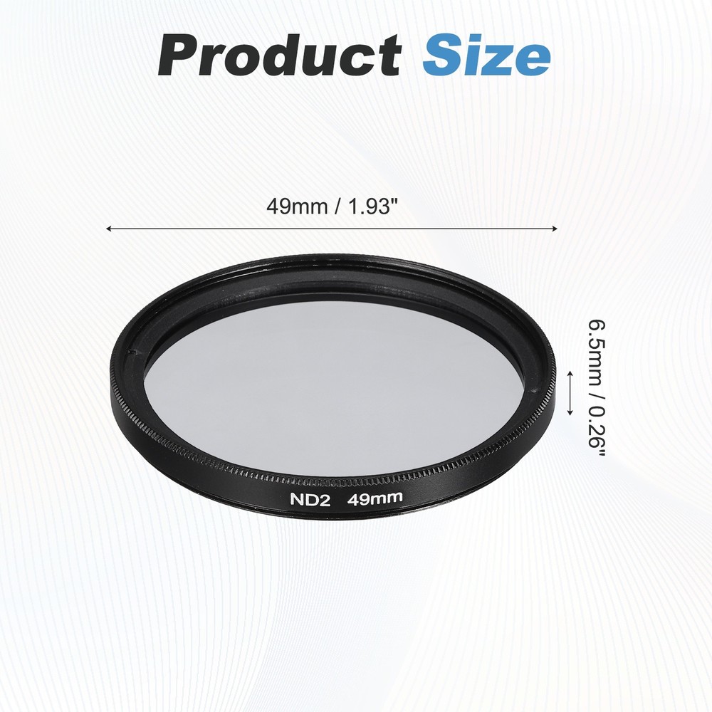 49mm ND2/ND4/ND8 Digital Essentials Filter Kit Circular Camera Filters, Black