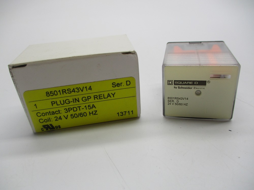 SQUARE D 8501RS43V14 SER.D RELAY 24V NSMP