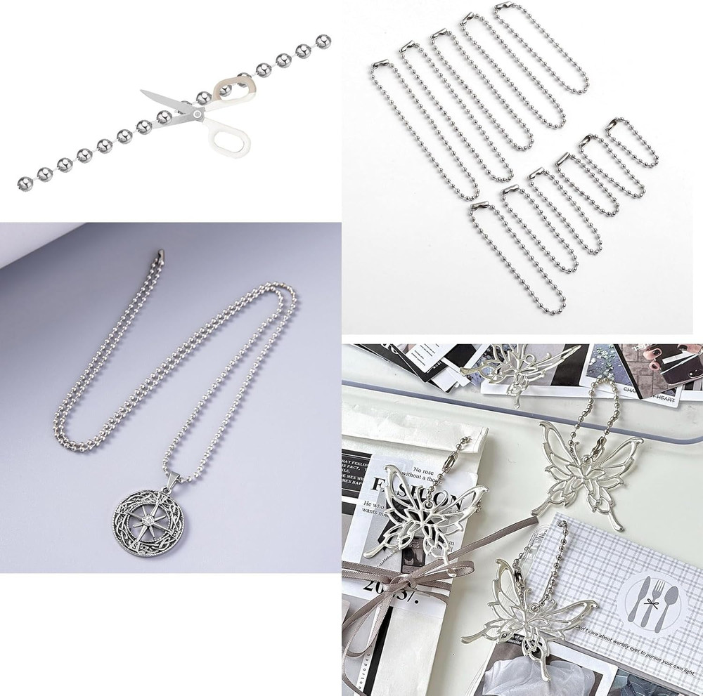 4 Pack Ceiling Fan Pull Chain Extender,Each Chain Length 39-Inch(1 Meter) with 8