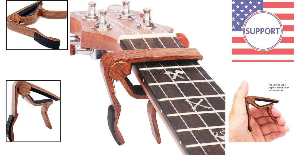 Durable Lightweight Ukulele Capo with Strong Spring - Protects Your Strings