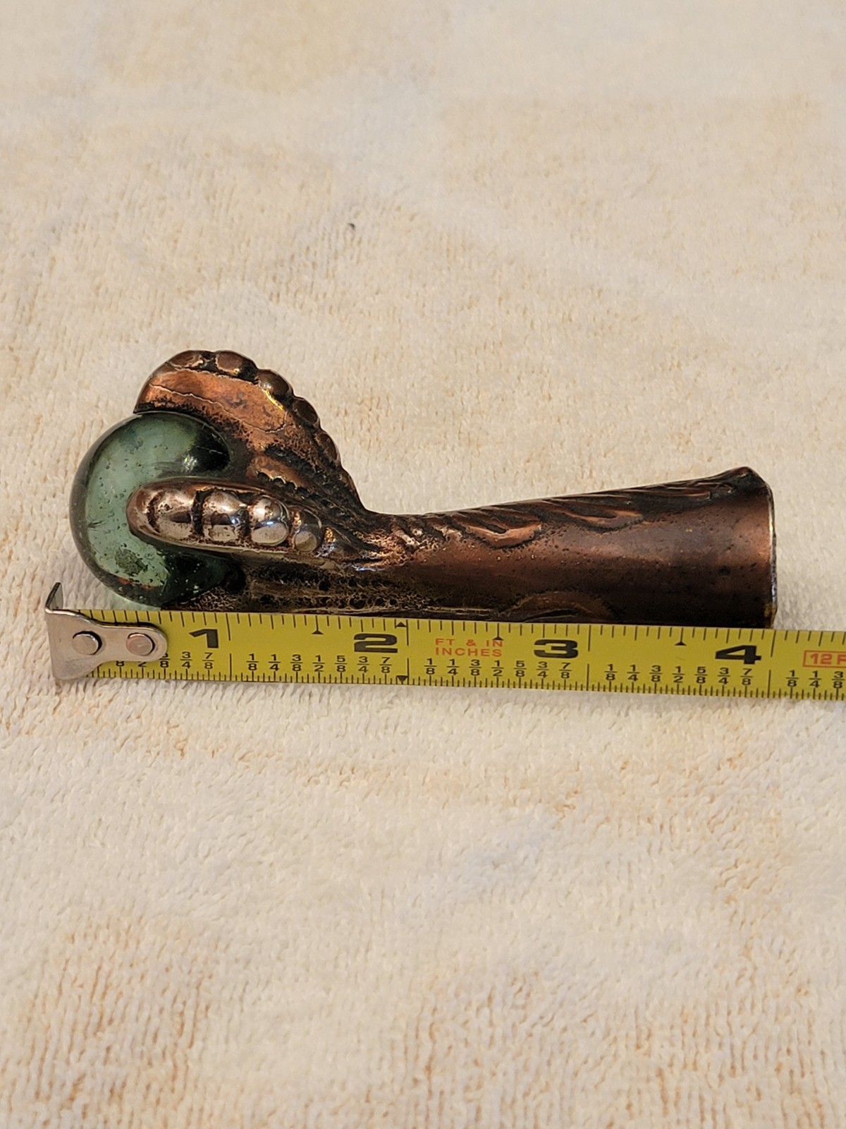 Vintage Claw Iron Furniture Foot with Glass Ball.