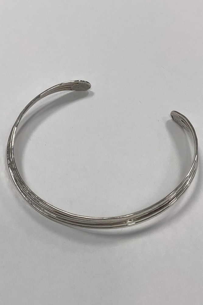Modern Open Neck Ring in Silver
