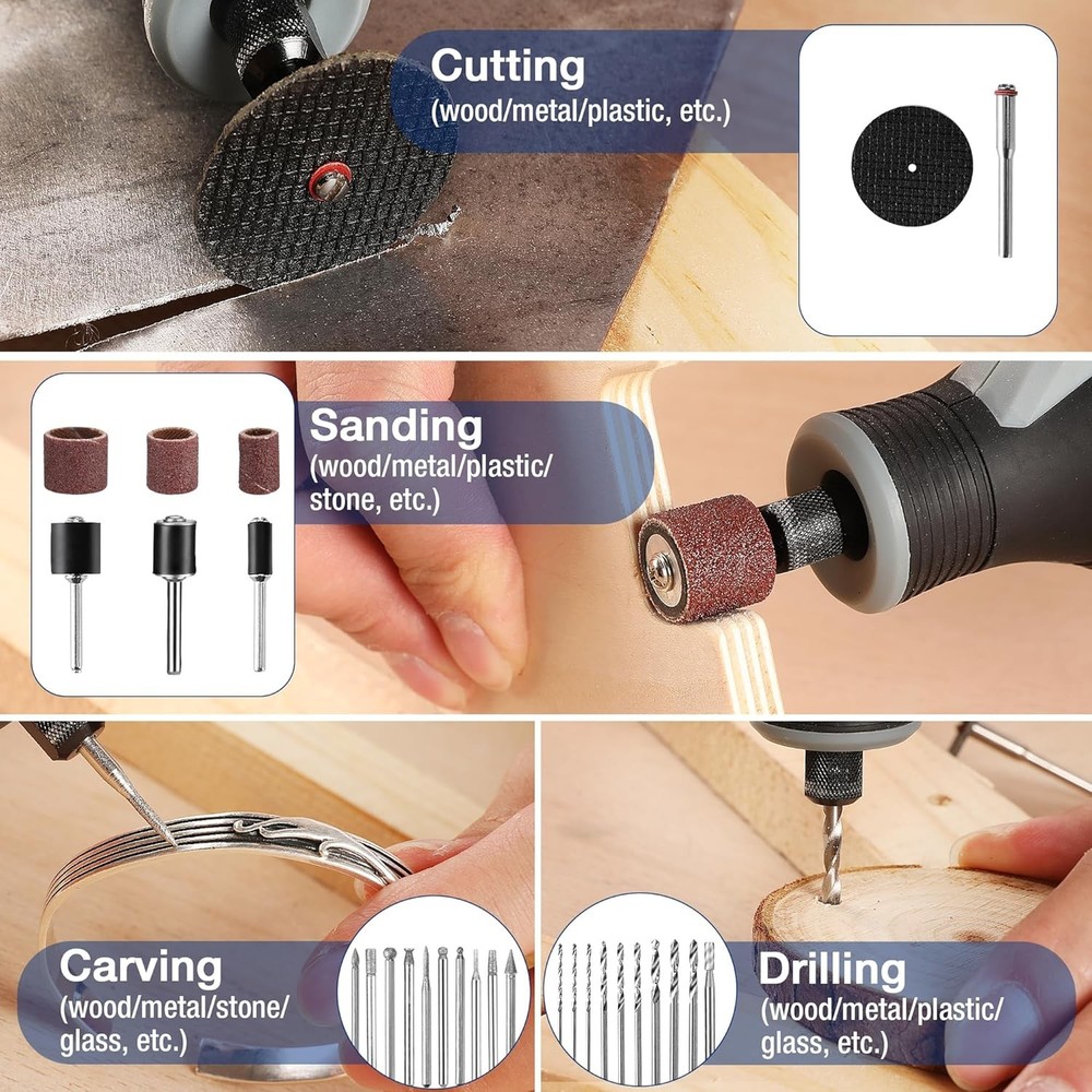 476PCS Rotary Tool Accessories Kit Bits Cutting Sanding Grinding