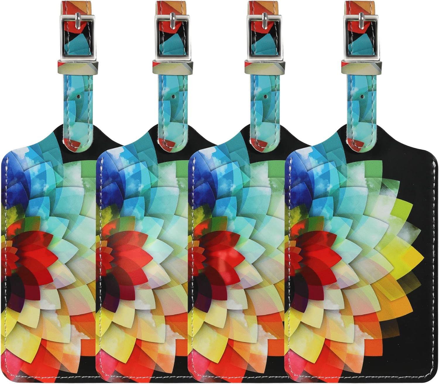 4 Pack Luggage Tag for Suitcases TSA Approved, Leather Suitcase Tags Identifiers